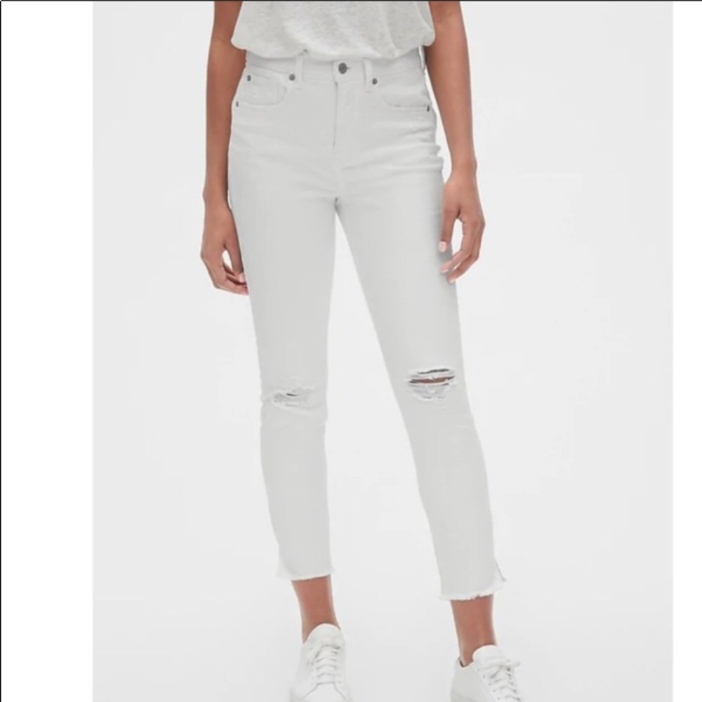 Gap white distressed jeans